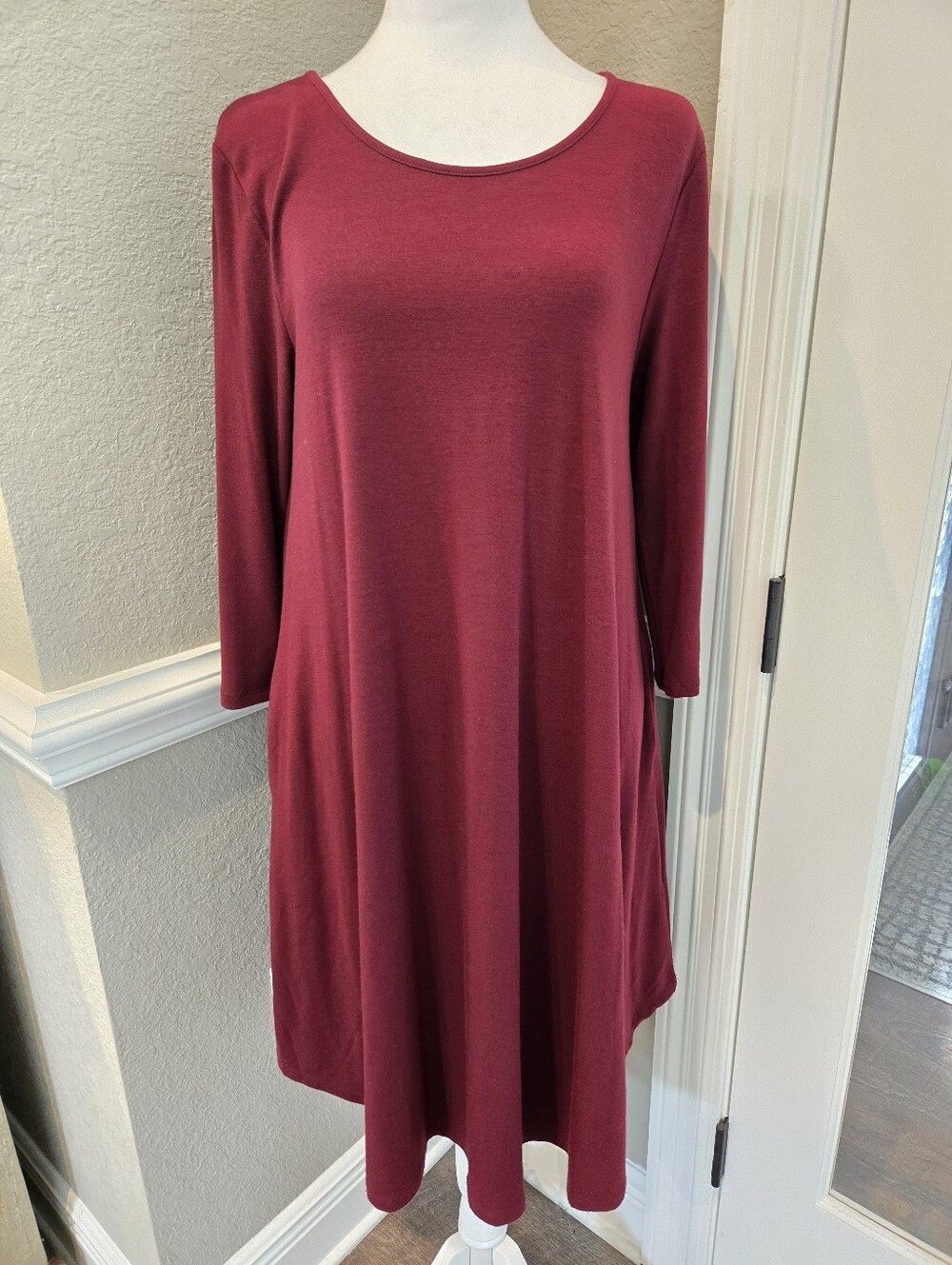 Zenana Premium 3/4 Sleeve Dress, Medium